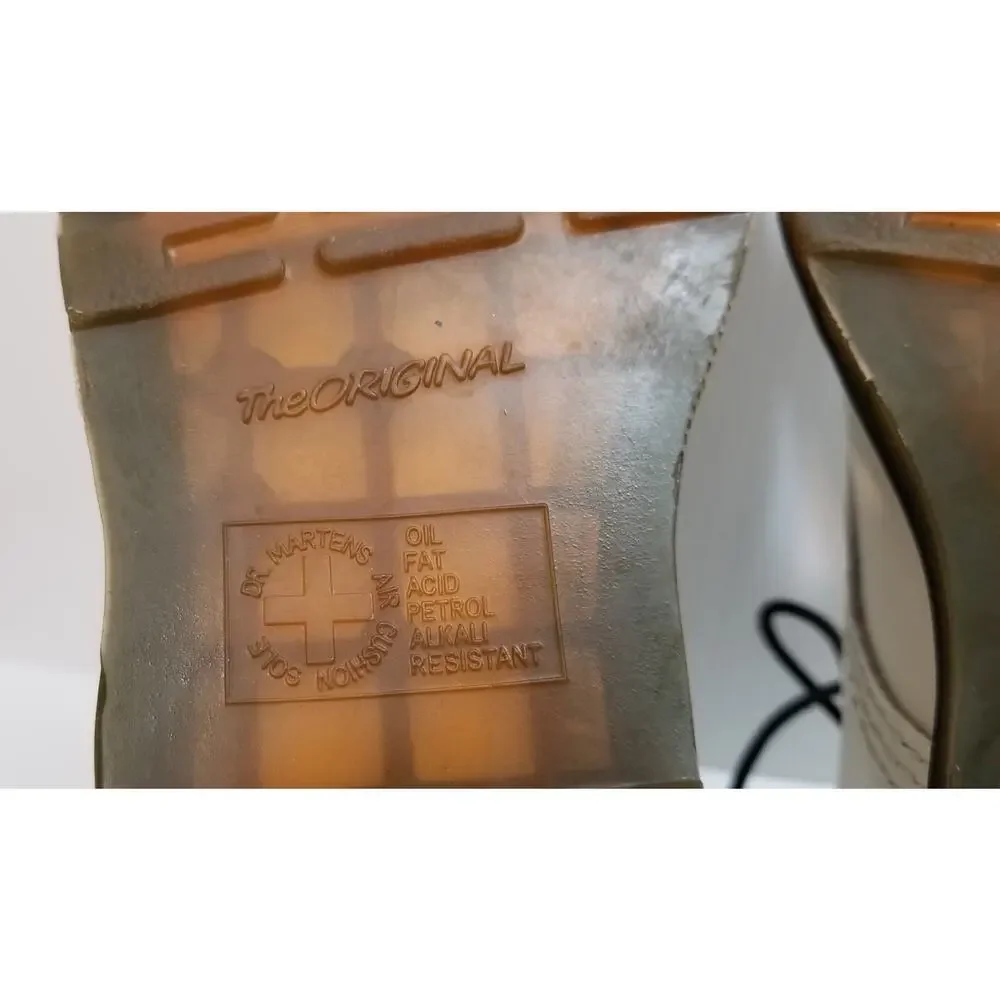 Dr Martens Leather Combat Boot White Women Sz 8 Doc AirWair 11821 Oil Resistant - Picture 12 of 15
